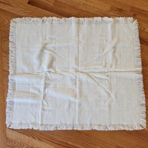 White baby blanket medium weight